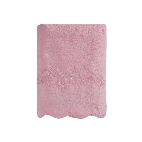 Soft Cotton Ručník Silvia s krajkou 50×100cm, růžová