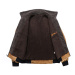 Zateplená kožená bunda fleecová s kožešinovým límečkem