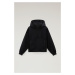 Mikina woolrich mix media 3d logo hoodie černá