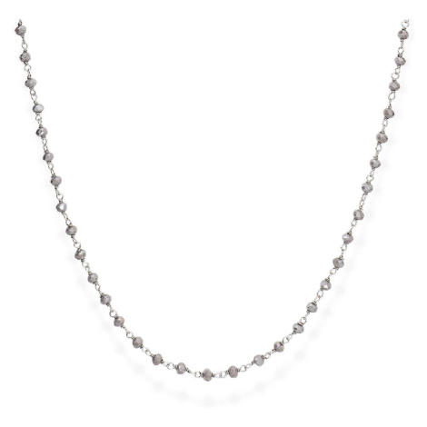 Amen Stříbrný náhrdelník s kouřovými krystaly Romance CLBF45