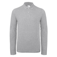 B&C Pánská polokošile s dlouhým rukávem PUI12 Heather Grey