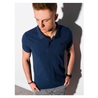 Tmavě modré pánské basic polo tričko Ombre Clothing