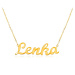 Zlatý nastavitelný náhrdelník 585 se jménem Lenka, jemný blýskavý řetízek
