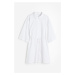 H & M - Košilové šaty ze směsi lnu - bílá