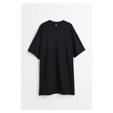 H & M - Oversized tričkové šaty - černá H&M