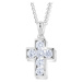 Modesi Slušivý náhrdelník s kubickými zirkony Křížek M00841 (řetízek, přívěsek)