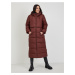 Hnědý dámský prošívaný zimní kabát s kapucí Tom Tailor Denim