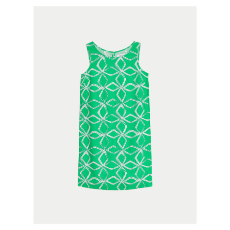 Zelené dámské vzorované šaty s příměsí lnu Marks & Spencer
