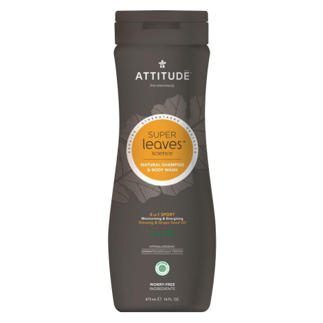 Attitude Přírodní pánský šampón & tělové mýdlo (2v1) Super leaves s detoxikačním účinkem - normá
