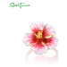 Pozlacený prsten růžová květina