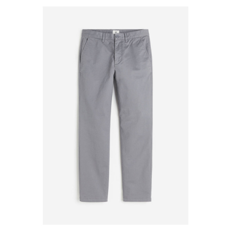H & M - Bavlněné kalhoty chino Slim Fit - šedá H&M