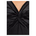 Trendyol Black Fitted Velvet Elegant Evening Dress