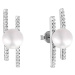 JwL Luxury Pearls Stříbrné náušnice s pravou perlou a zirkony JL0581