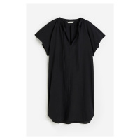H & M - Bavlněné tunikové šaty - černá