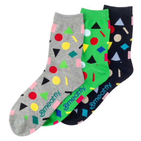 Meatfly ponožky Multi Shape socks - S19 Triple pack | Mnohobarevná