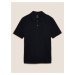 Černé pánské polo tričko úzkého střihu z čisté bavlny Marks & Spencer