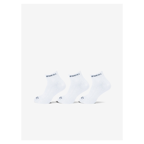 Sada tří párů unisex ponožek v bílé barvě O'Neill QUARTER ONEILL