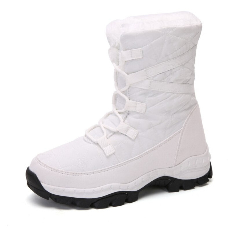 Nepromokavé sněhule zimní boty se šněrováním a kožíškem MIXI FASHION
