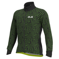 ALÉ Cyklistická zateplená bunda - PR-R GREEN BOLT - černá/zelená