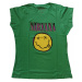Nirvana tričko, Xerox Smiley Pink Girly Green, dámské