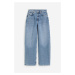 H & M - Baggy High Jeans - modrá