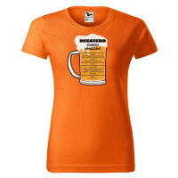 DOBRÝ TRIKO Dámské tričko s potiskem Pivní desatero Barva: Oranžová