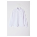 Trendyol White Slim Fit Embroidered Detailed Oxford Smart Shirt