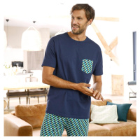 Pyžamové tričko s krátkými rukávy, námořnicky modré