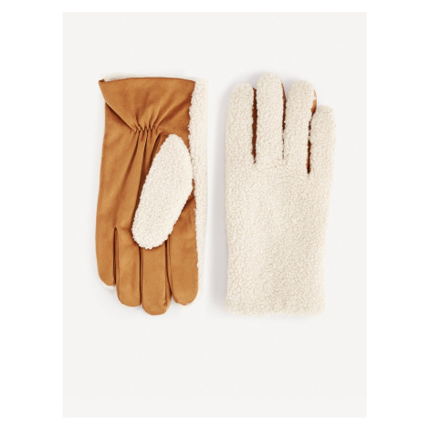 Béžové pánské rukavice Celio Figsherp