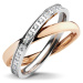 S4063 Pohyblivý prsten TWIST s kamínky ROSE GOLD