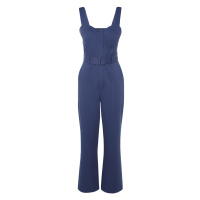 Trendyol Indigo Tie Detailed Woven Jumpsuit