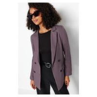 Trendyol Dark Gray Regular Lined Double Breasted Blazer with Closure