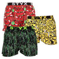 3PACK pánské trenky Styx art sportovní guma vícebarevné (3B11290)