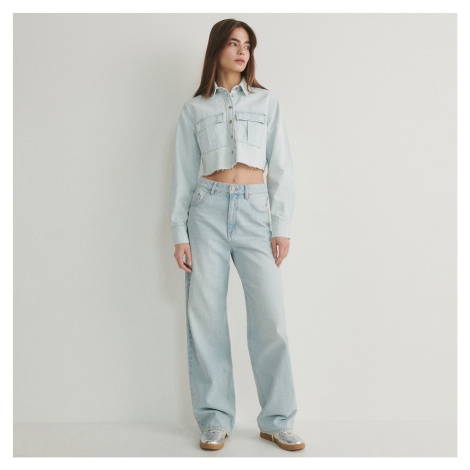 Reserved - Džíny wide leg - Modrá