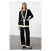 Trendyol Black Ribbed Knitted Sweater Cardigan Trousers Top-Bottom Set