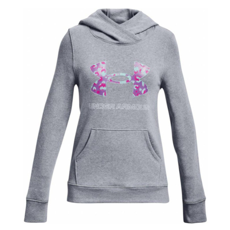 Under Armour Rival Fleece Logo Hoodie Dívčí mikina 1356431 Steel Light Heather