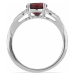 Prsten stříbrný s broušeným granátem a zirkony Ag 925 026068 GT - 62 mm , 3,1