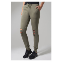 Dámské tepláky // Urban classics Ladies Cutted Terry Pants olive