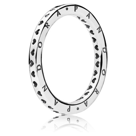 Pandora Stříbrný prsten se srdíčky 197133 58 mm