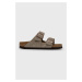 Semišové pantofle Birkenstock Arizona dámské, šedá barva