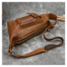 Asymetrický kožený batoh s kapsou