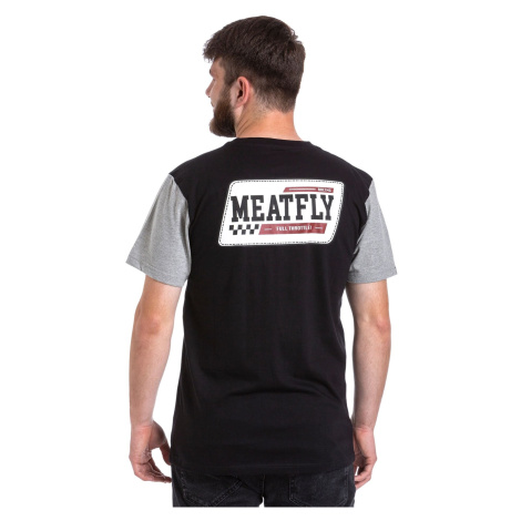 Meatfly pánské tričko Racing Black / Grey Heather | Černá