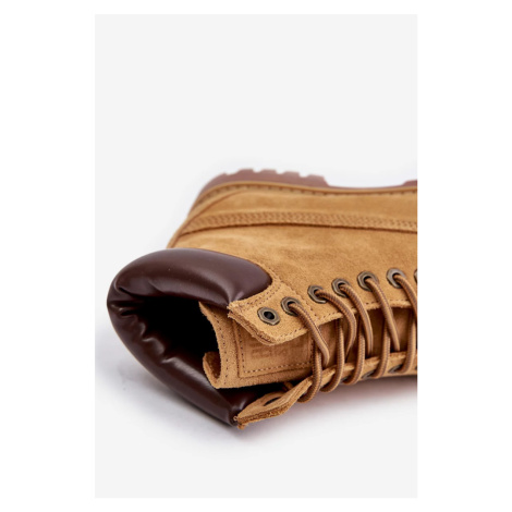 Semišové zateplené pánské trapery Big Star HI-POLY SYSTEM Camel