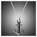 Manoki Pánský ocelový náhrdelník Neptuno - chirurgická ocel, kotva WA485B Černá 65 cm