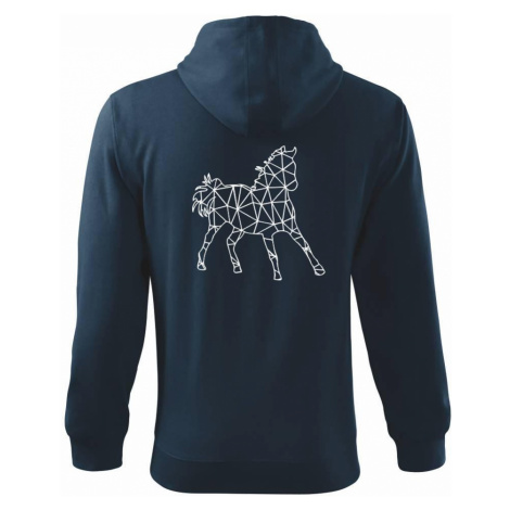 Geometrie - kůň - Mikina s kapucí na zip trendy zipper