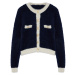 Trendyol Limited Edition Navy Blue Crop Beard/Fuzzy Yarn Knitted Cardigan