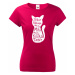 Dámské tričko s kočičím potiskem Těžce hákuji - originální dárek