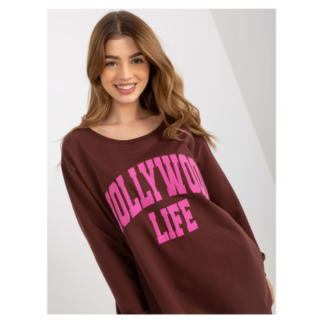 MIKINOVÉ ŠATY HOLLYWOOD LIFE - HNĚDÁ/RŮŽOVÁ --BROWN BASIC