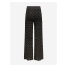Hnědo-černé široké úpletové kalhoty ONLY Glitz
