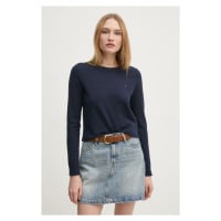 Svetr Tommy Hilfiger dámský, tmavomodrá barva, lehký, WW0WW44984